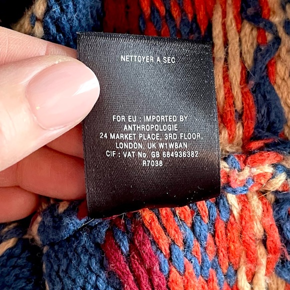 Anthropologie Sparrow Fair Isle Aztec Hooded Zip Wool Cardigan Cloud 9 Kayla - Picture 12 of 14